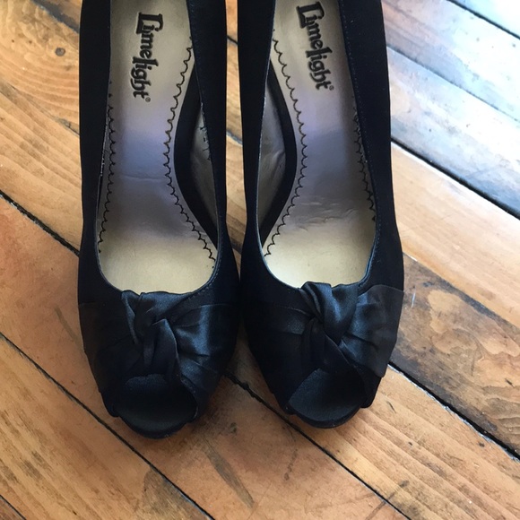 Black Satin Heels - Picture 2 of 5